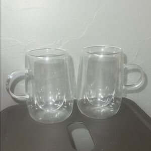 Double-Walled Glass Espresso Mugs - Clear
